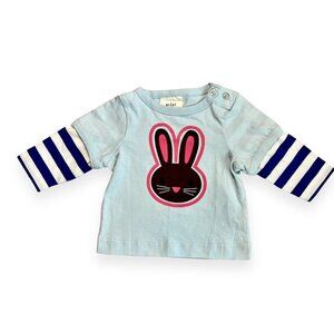 NEW Mini Boden Baby girls bunny top 18 24 months Easter striped